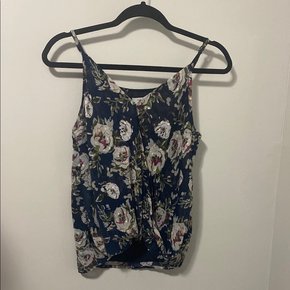 Skies Are Blue Ruched Front Floral Printed Camisole